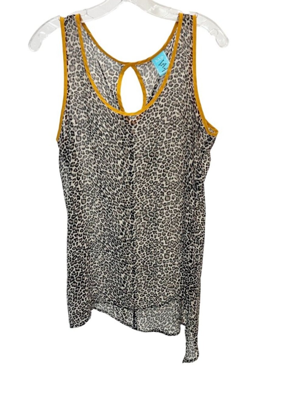 HIP Happening in the Present Leopard Asymmetrical Hem Tank 2010s Boho - MEDIUM